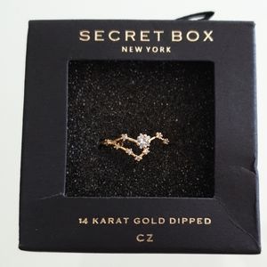 Leo Zodiac Ring Gold Dipped CZ Adjustable size